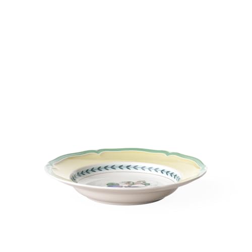 Villeroy & Boch French Garden Valence Rim Soup : Plum, 9 in, Premium Porcelain, White/Multicolored