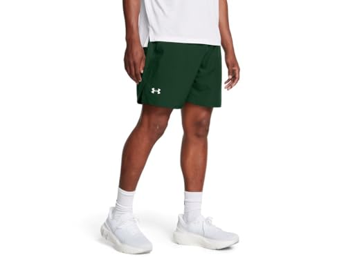 Under Armour Launch Run - Pantalones cortos sin forro para hombre de 7 pulgadas, (301) verde bosque/verde bosque/blanco, Medium