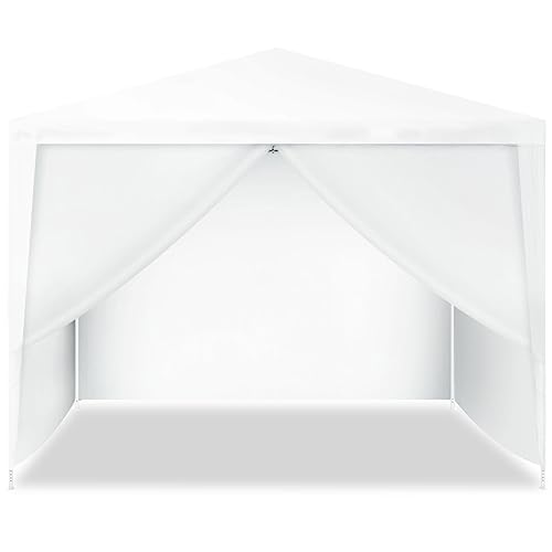 COSTWAY Carpas para Exteriores 3x3, Pergolas de Jardin 4 Paredes Laterales Desmontables y Ventanas Transparentes, Cenadores para Jardin Impermeable, Tubos de Metal, Camping Playa - imagen 9