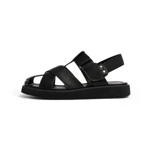 Cage Closed Toe Fisherman Sandals for Women Comfortable Round Toe Soft Sole Non-Slip Gladiator Sandals For Walking, Leisure, Shopping