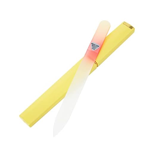Lima de uñas de cristal checo Bona Fide Beauty, 1 pieza de lima de uñas de cristal (amarillo/naranja). Lima de Uñas para Uñas Naturales - Fabricada en la UE