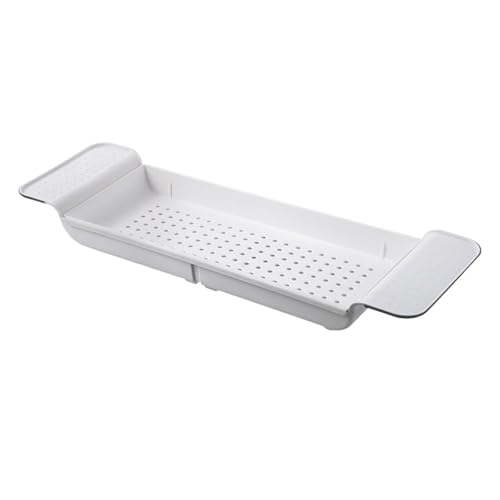 Bandeja Extensible for bañera con Estante Ajustable for Libros, Vino y teléfono. Organizador Multifuncional for