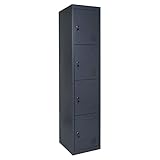 Mendler Schließfach Boston T163, Schließfachschrank Wertfachschrank Spind, Metall 180x38x45cm - anthrazit