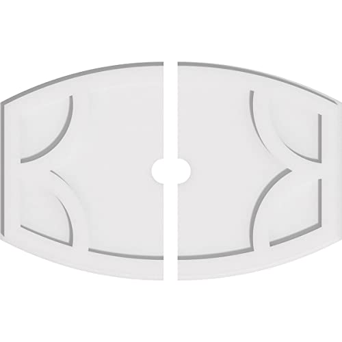 Image of Ekena Millwork CMP26X17KY2-02000 Kailey Architectural Grade PVC Contemporary, Two Piece Urethane Ceiling Medallions 26 inchW x 17 3 /8 inchH x 2 inchID x 14 inchC x 1 inchP