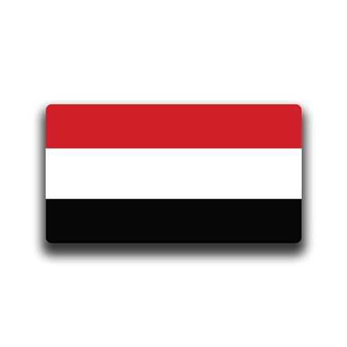 Image of World Country Flag Decal Stickers - Two Pack - for Cars Windows Bumpers Laptops Tablets Tumblers Cups Walls (Yemen)