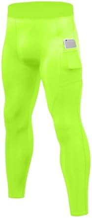 LWISMIL 1 or 3 Pack Men's Compression Pants with Pocket Running L...