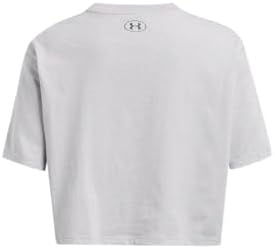 Under Armour UA W BOXY CROP BRANDED SS Kadın Basic Tişört, Gri, XL - Görsel 4