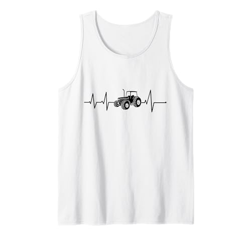 Latido del corazón, tractor, ECG, granjero, regalo, granja Camiseta sin Mangas