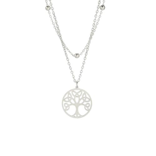 Collier arbre de vie en acier inoxydable doré d'une finition premium