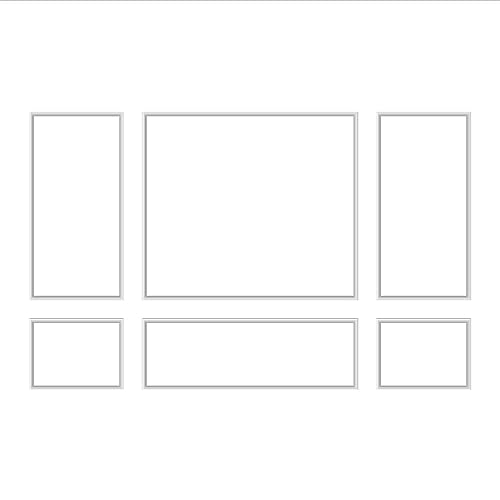 Pre-Cut Wall molding kit, Easy Installation for DIY Lovers, Ready to Assemble with Glue | 3 Top 3 Bottom Frame