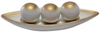 Kit Decorativo Centro De Mesa Premium 3 Bolas Cerâmica Luxo | Par...