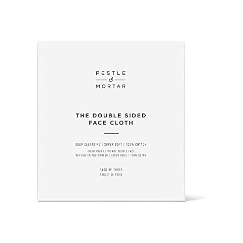 Pestle & Mortar - Double Sided Face Cloths - Reusable makeup remover face cloths - Pack of 3 Cover