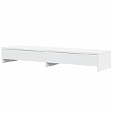 Eleganz Supporto per monitor con cassetti – Bianco 100 x 27 x 15 cm in legno – Organizer da scrivania per ufficio e home office – soluzione di archiviazione per accessori PC