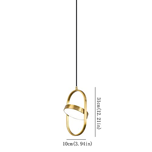 Lampe suspendue LED or moderne réglable pour salon