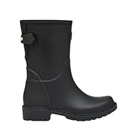 Joules Womens Wistow Black Adjustable Mid Calf Wellies