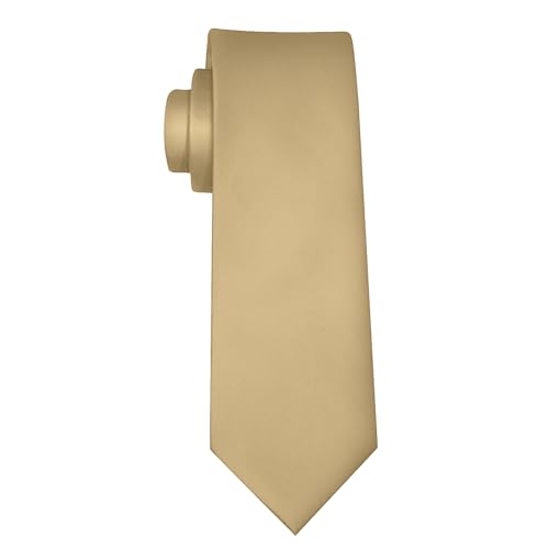 Image of Men's Classic Satin 3.15 inch Soild Color Necktie Wedding Business Tie & Gift Box