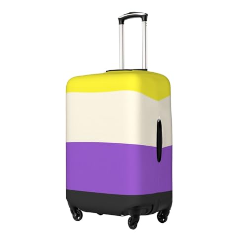 Travel Suitcase Cover, Stretchy Zipper Closure Luggage Suitcase Protector, Anti-Scratch Luggage Case Bag - Fits 19-32 inch Luggages (LGBT Pride Flag Non Binary)2