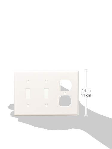 Placa de pared combinada Leviton 88021 de 3 bandas en color blanco termoestable 4