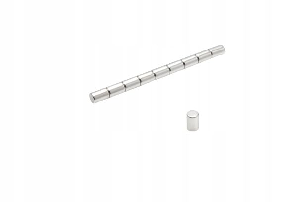 Top Magnesy – 100 pièces Aimants néodyme cylindriques 4x6 mm N38, extra puissants et nickelés, pour bricolage, atelier, modélisme, tableau magnétique et...