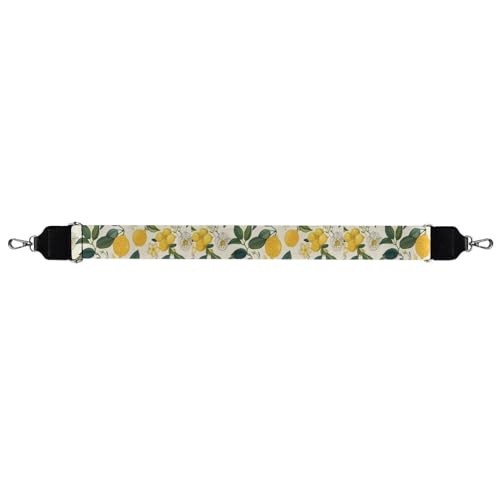 Image of Wide Bag Straps Replacement Crossbody Lemon Guitar Straps for Handbags /Purses /Messenger /Duffel Bags Backpack Straps Replacement Adjustable Length from 30 inch to 50.3 inch Green Leaves