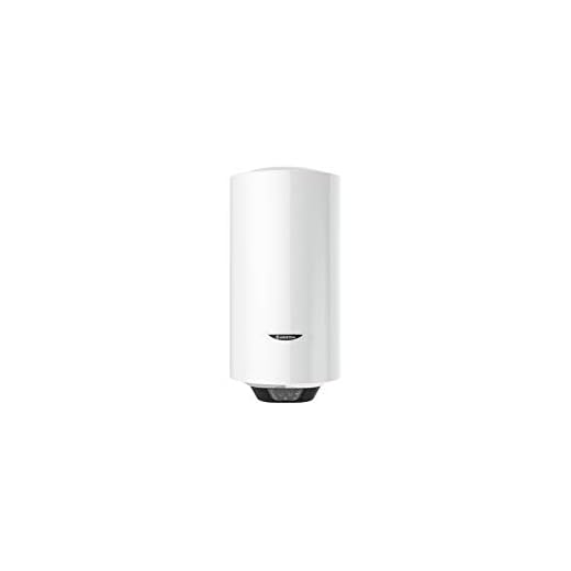 Ariston Pro1 Eco Slim, termo eléctrico 50 litros, Calentador de agua vertical, Garantia total 3 años, medidas: 37,3 x 35,3 x 83,7 cm, color blanco ,Fabricado para ser instalado en España