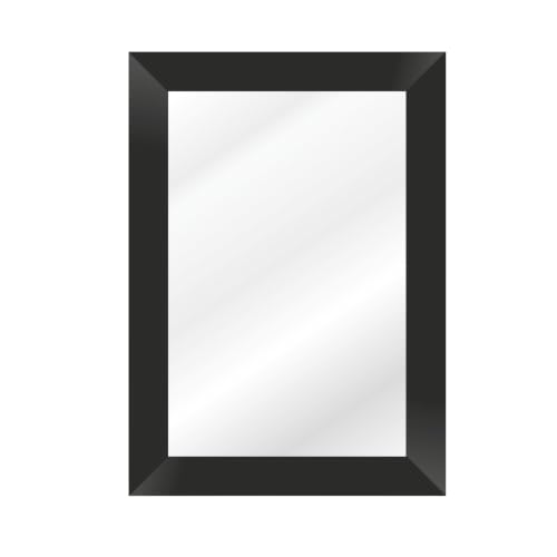 Image of Creative Arts n Frames Wall Decor Hand Crafted Wooden HD Wall Mirror Panel for Living Room Bedroom Lobby Modern Wall Decor Home Decor Items (Classic Black 14X22 inch Framed HD Mirror)