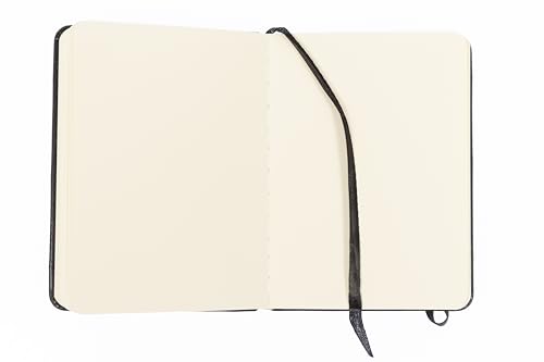 Image of Kangaro Art Sketchbook A6 Black PU Hard Cover 80 Sheets 140 g Cream Paper