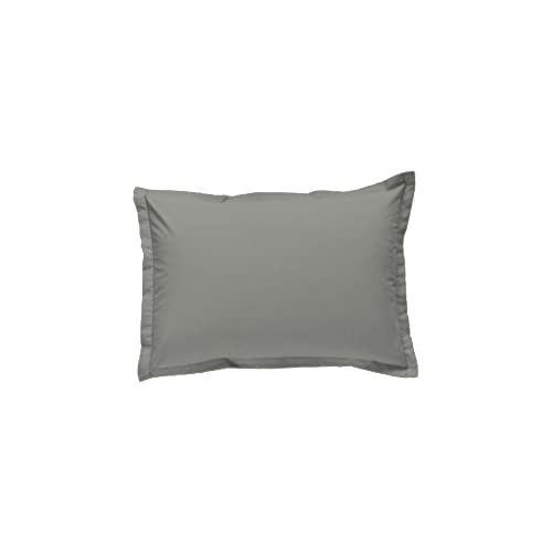 Future Home Taie d'oreiller Unie Coton 57 Fils Gris Lunaire 50x70cm Cover