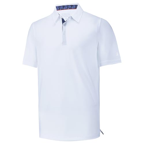 Mens Polo Shirts Short Sleeve Casual Solid Stylish Dry Fit Performance Designed Collared Golf Polo Shirts for Men