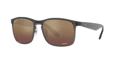 Image of Ray-Ban RB4264 Chromance Square Sunglasses | Ray-Ban Sunglasses for Men - Crystal Polarized Designer Sunglasses with Adjustable Nose Pads