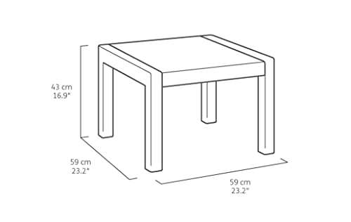 Allibert by Keter Gartenlounge Set Alabama, graphit/cool grey, 4tlg., inkl. Sitzkissen, Kunststoff, flache Rattanoptik