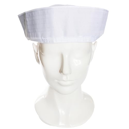 Adults Doughboy Sailor Hat - Pack of 1 - Classic All-White Sailor Hat - Adults Navy Sailor Fancy Dress Costume Accessory