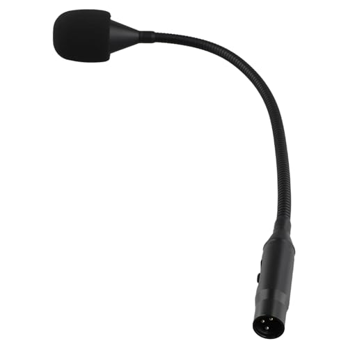 Swiixxer Gooseneck Microphone 3 Pin Flexible Noise Reduction Gooseneck Plug in Microphone for Meeting Rooms