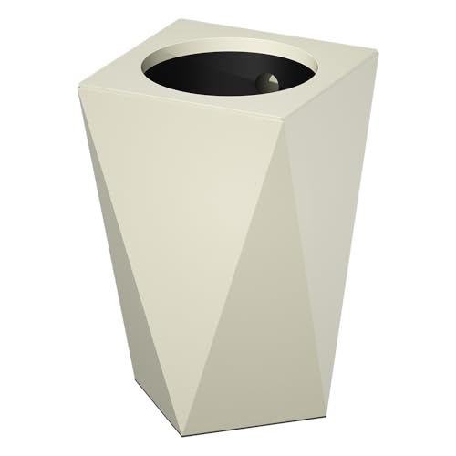 Image of 10L /2.6GAL Modern Open top Garbage can,Cream Bathroom tarsh can,Small White Wastebasket for Bathroom,Bedroom,Office,Living Room,Hotel (White)