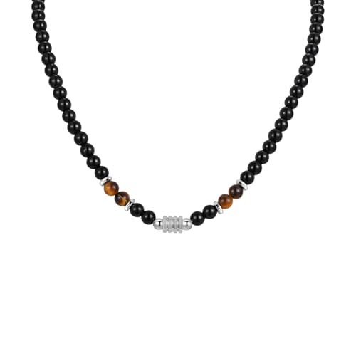 Collier perles oeil de tigre homme à porter au quotidien avec un style boho