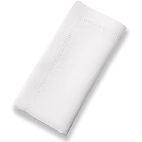 CLIO & CLOVER Linen Napkins - White Linen Napkins Set of 4 - 100% Linen Hemstitched Edge Luxury Design - Arrives Beautifully Packaged from London-Based Brand, Clio and Clover Cover