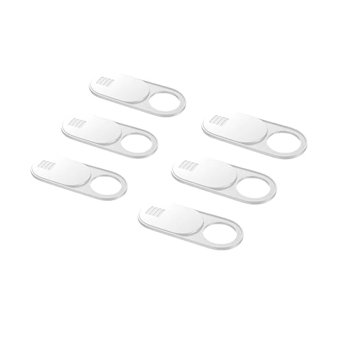 GrueGard Webcam Abdeckung, Laptop Handy Kamera Privacy Cover, Matte Ultra Dünne Schieber Kameraabdeckung für Computer Laptop, Smartphone, PC -Schutz Ihrer Privatsphäre Online (Weiß, 6Stk.)