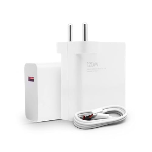 Mi Xiaomi Original 120W Hyper Charge Adapter with 6A Cable - Fast Charging for Mobile, Laptop & MacBook with 20 Safety certifications | Universal Compatibility | Efficient Power Delivery (White)