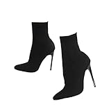 UOQAPRE Women's High Heel Boots Pointed -Toe Lace Up Ankle Booties Fashion Shoes Wedge Platform Boots Bootie for Women