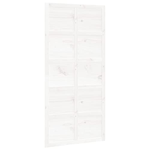 Kangqiling - Puerta del granero blanca, 100 x 1,8 x 214 cm, madera maciza de pino, 824639