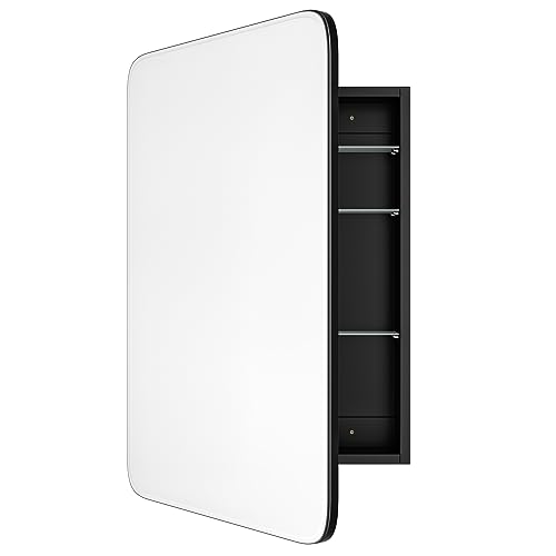 Image of AGDULL Medicine Cabinet with Frameless Mirror, Overall 17.5 inch W x 29 inch H