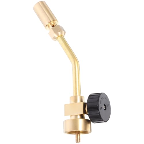 SOLUSTRE Antorcha de Gas de Latón Portátil para Soldadura Profesional, Cabezal de Llama Ajustable para Bricolaje y Cocina, Herramienta de Gas para Trabajos Temperatura hasta 1300 ℃