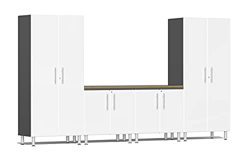 Ulti-Mate UG28052W 5-Piece Cabinet System with Channeled Worktop in Starfire White Metallic