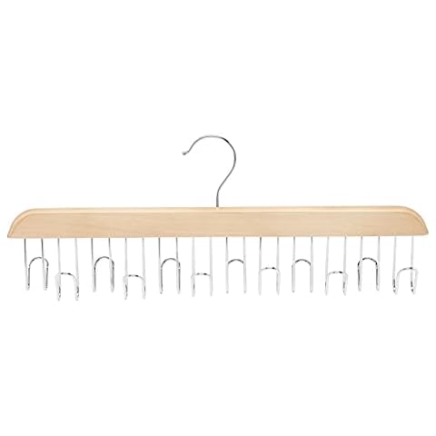 Amazon Basics - Colgador de madera para cinturones, natural Cover