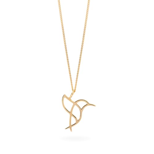los ahoras Colgante Plata Mujer Colibrí | Regalos Originales para Mujer con Significado | Collar Mujer Emocional que Invita a Conectar con el Presente (Acabado Oro)