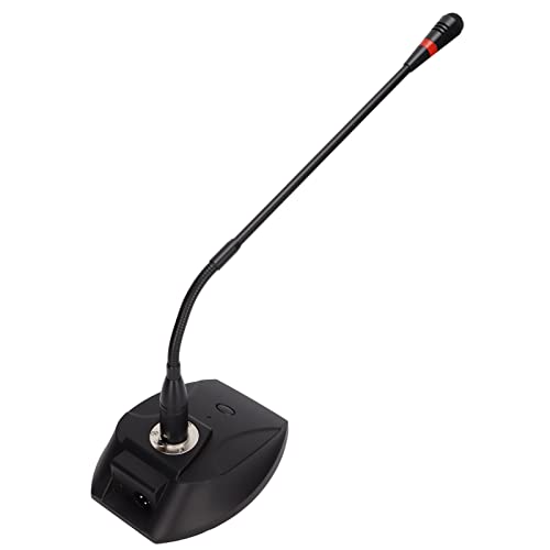 Akozon Micrófono de mesa, pantalla XLR a cable de 6,35 mm, condensador cardioide para grabación en streaming por ordenador (negro), cuello de cisne cableado con cabeza LED de cuello de cisne, 6,35 - imagen 7