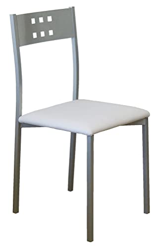 Sillas Cocina Sillas de Cocina Costa Patas Metal Polipiel Comedor Estilo Moderno Contemporáneo 86x47x41 cm (Pack 2 y 4) (Único, White, 2)