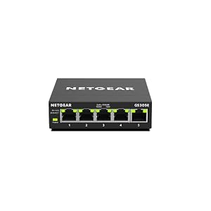 NETGEAR 5-Port Gigabit Ethernet Easy Smart Managed Essentials Switch GS305E – Desktop or Wall Mount, Home Network Hub, Office Ethernet Splitter