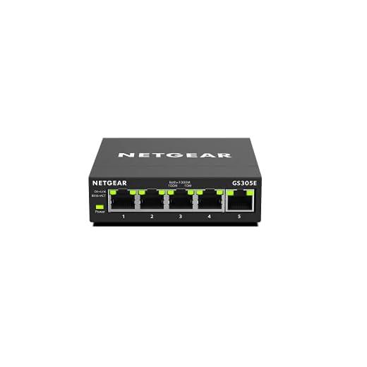 NETGEAR 5-Port Gigabit Ethernet Easy Smart Managed Essentials Switch GS305E - Desktop or Wall Mount, Home Network Hub, Office Ethernet Splitter