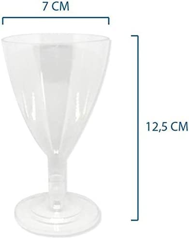 DUE ESSE S.N.C. DI SABATINI ALDO & C. 100 copas de champán + 100 copas de vino y agua transparente ideales para fiestas, fiestas, eventos, aperitivos